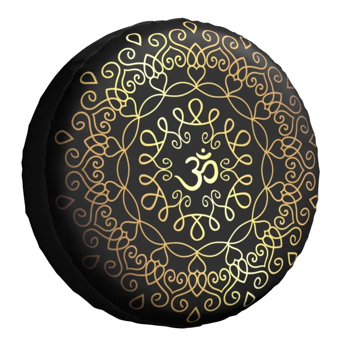 Travel Yoga Accessories - الذهبي Om ماندالا الغيار غطاء الإطارات