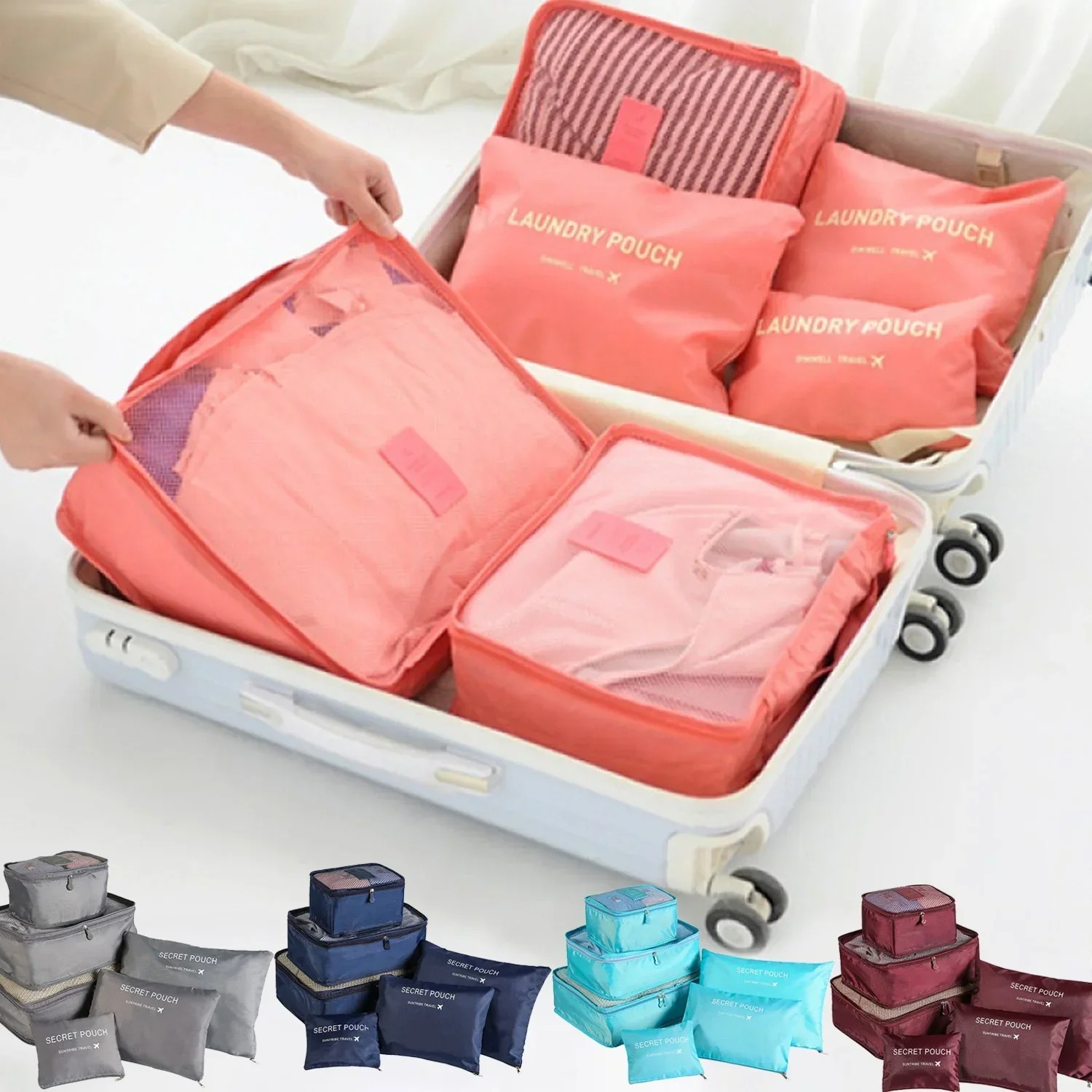 Travel Accessories Kit Bag - مجموعة من 6 حقائب تخزين للسفر،