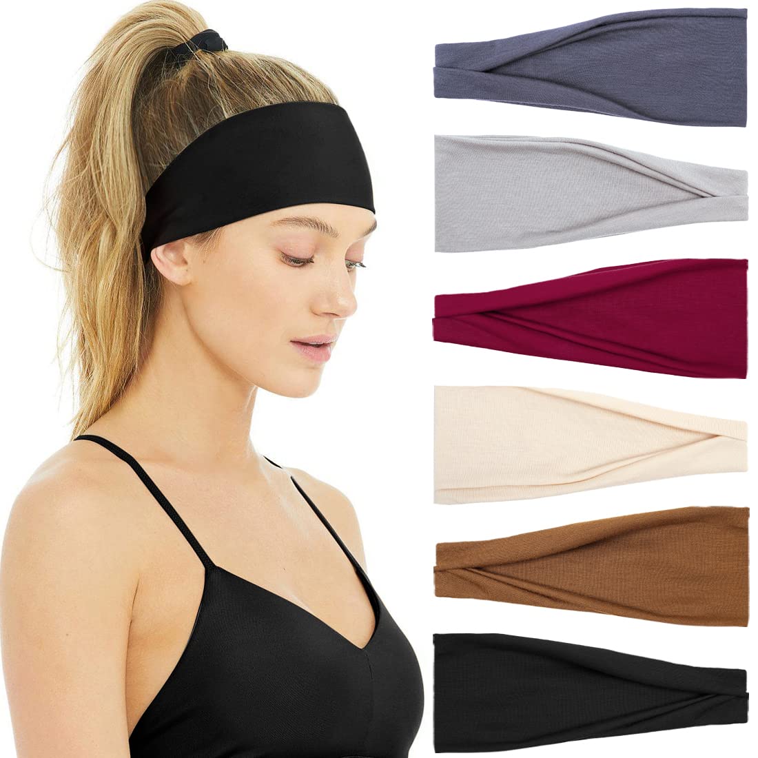 Travel Yoga Accessories - رباط رأس مطاطي ناعم للنساء ،