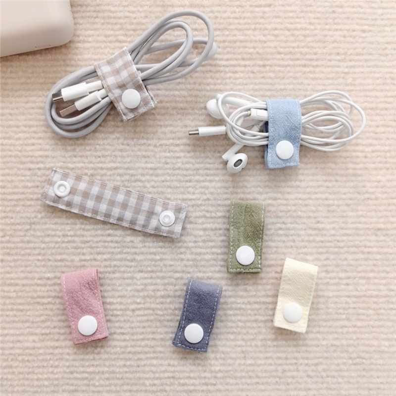 Cable Organizer Travel - منظم كابلات قماشي قابل لإعادة الاستخدام،