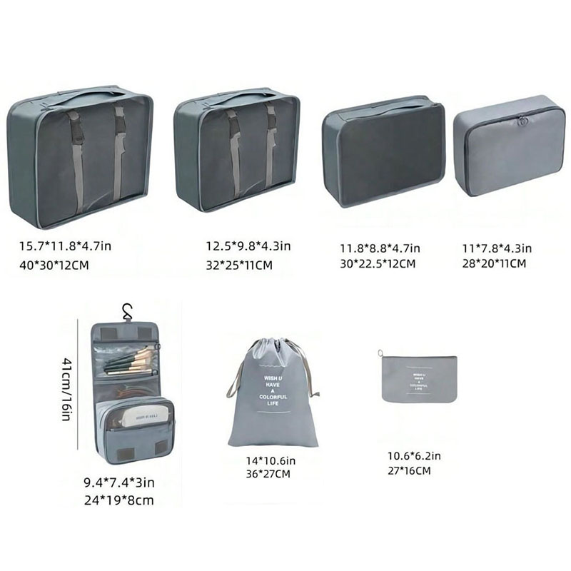 مجموعة حقائب تنظيم متعددة الأق - مراجعة Travel Accessories Kit Bag وسعره