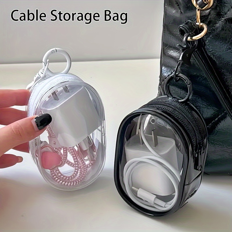 حقيبة تخزين صغيرة محمولة شفافة - مراجعة Cable Organizer Travel وسعره