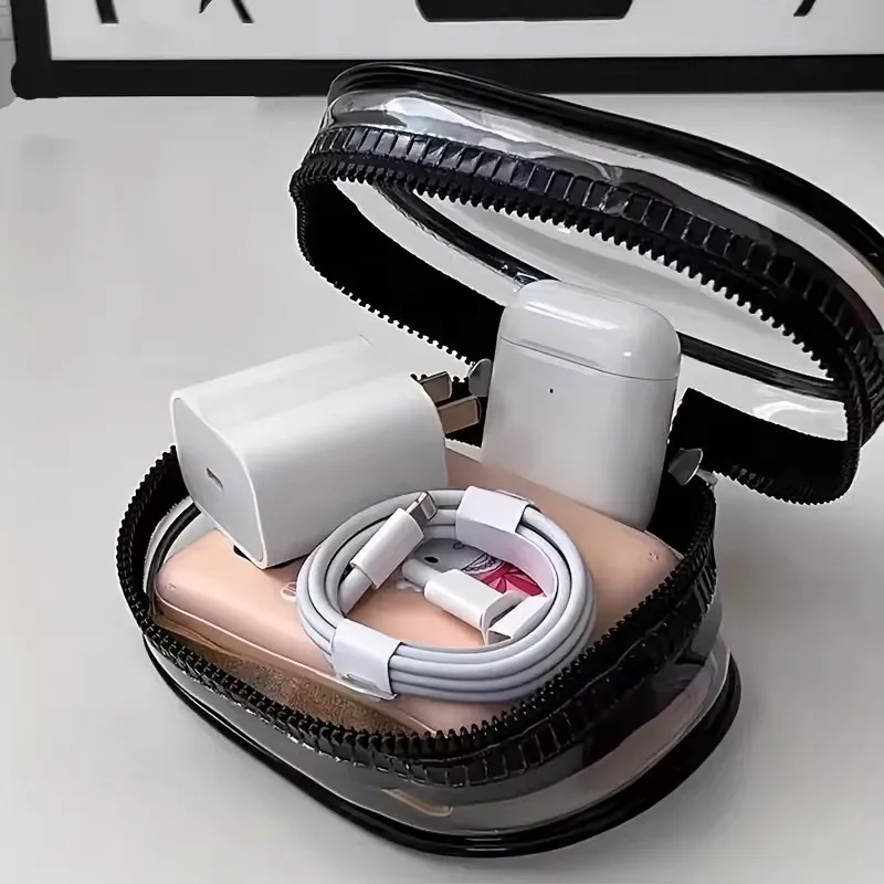 حقيبة تخزين صغيرة محمولة شفافة - مراجعة Cable Organizer Travel وسعره