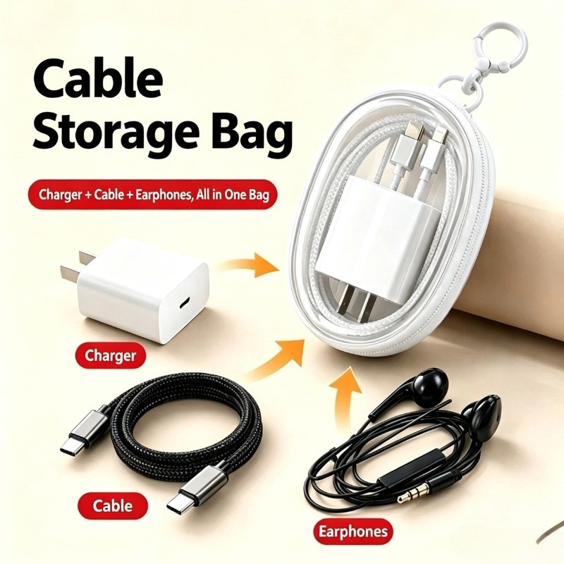 حقيبة تخزين محمولة مقاومة للما - مراجعة Cable Organizer Travel وسعره
