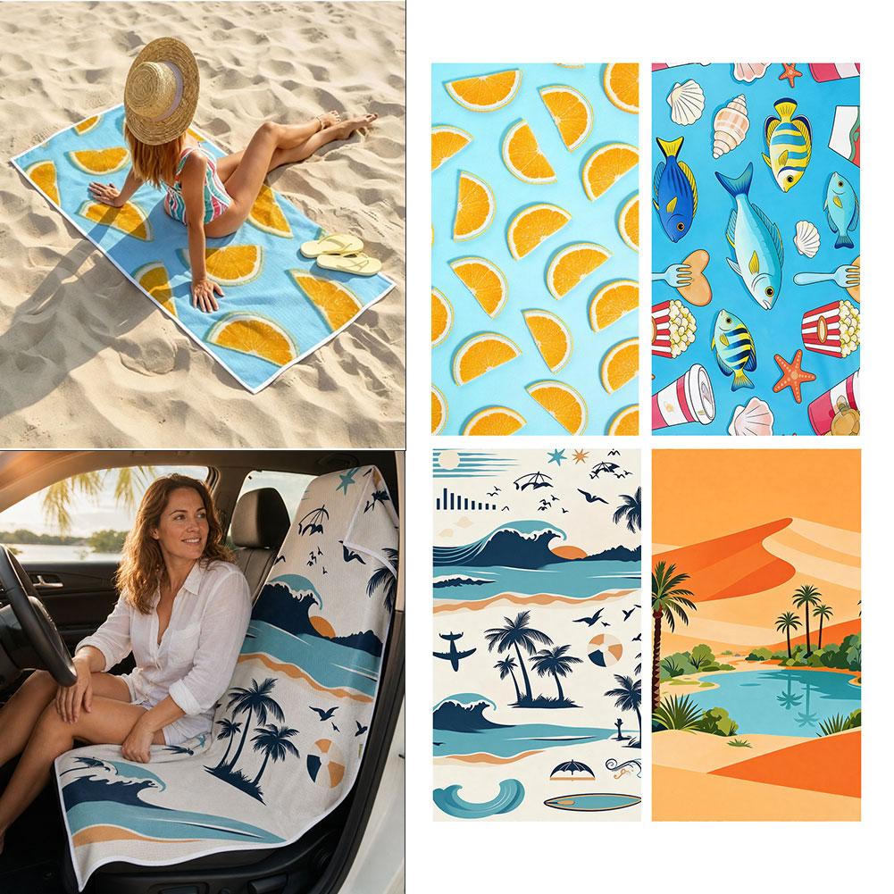 منشفة شاطئية وغطاء مقعد سيارة  - مراجعة Travel Towel Quick Dry وسعره