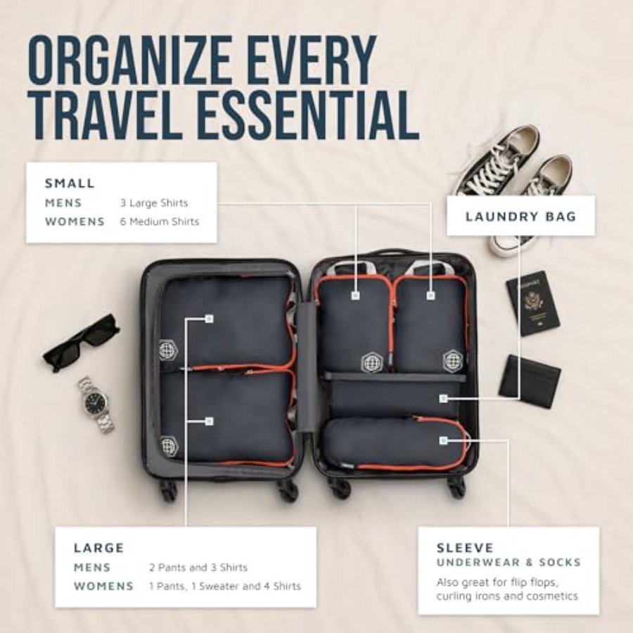 مكعبات تعبئة مضغوطة للسفر، مجم - مراجعة Travel Packing Cube وسعره