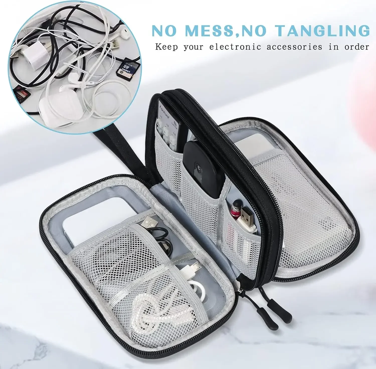 حقيبة كابلات للسفر، حقيبة تخزي - مراجعة Cable Organizer Travel وسعره