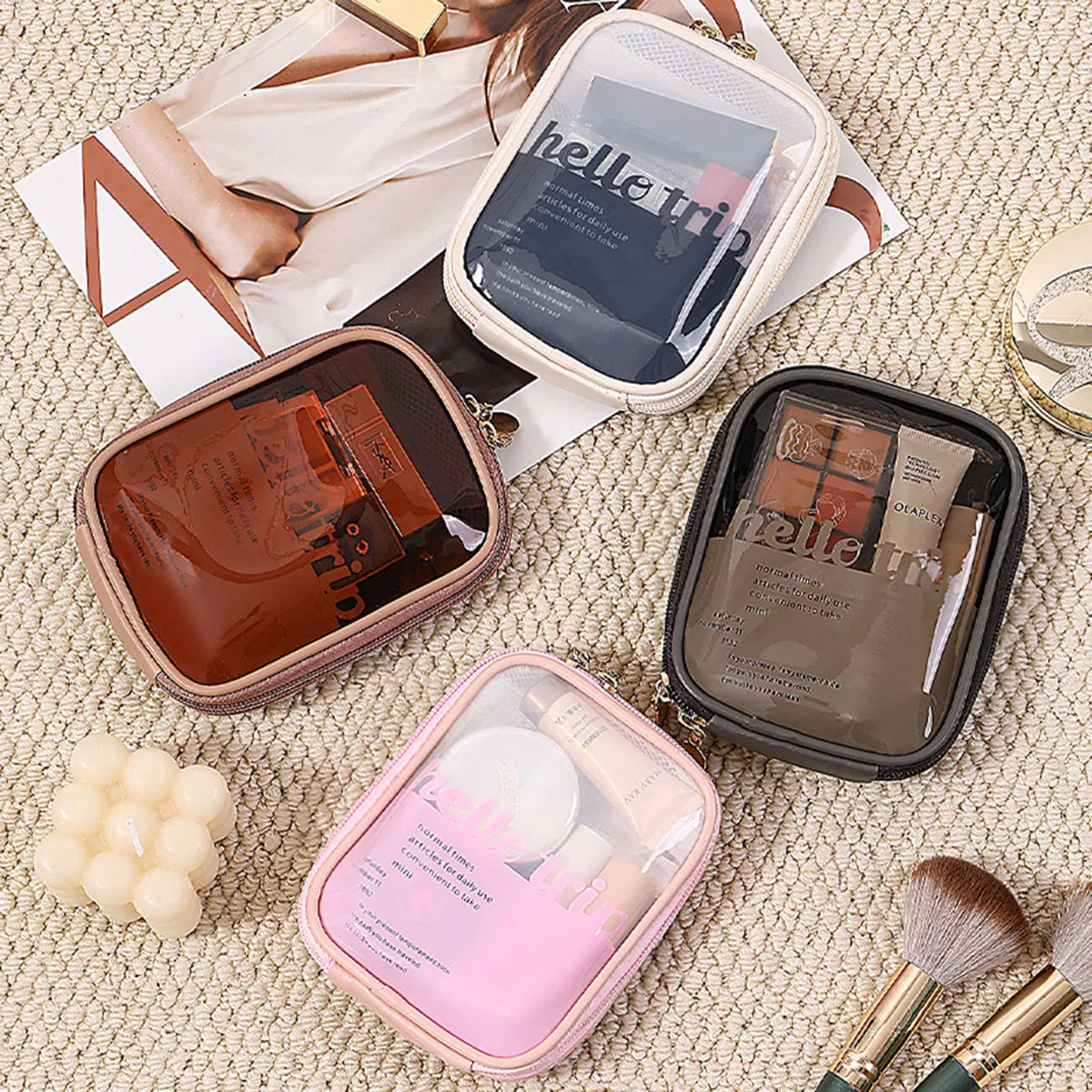 حقيبة مستحضرات تجميل شفافة محم - مراجعة Cable Organizer Travel وسعره