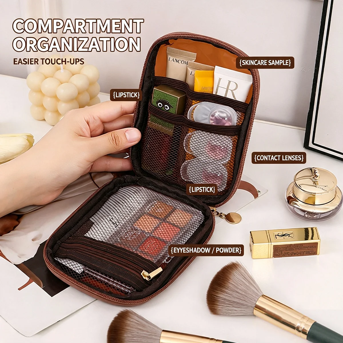 حقيبة مستحضرات تجميل شفافة محم - مراجعة Cable Organizer Travel وسعره